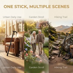 Lightweight Aluminum Alloy Walking Cane Adjustable Two Section Telescopic Pole