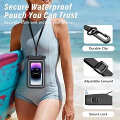 Bungajungle Waterproof Phone Pouch/case 2 Pack IP68 Floating Dry Bag Lanyard