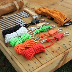 6pcs Pulley Regulators for Outdoor Use with Metal Pulleys and Reflective Rope