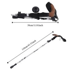 Aluminum Trekking Poles, Adjustable Collapsible 30-110cm Walking Sticks with …