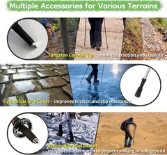 2-Pack 7075 Aluminum Ultralight Folding Trekking Poles, Professional Walking