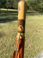 Deer Buck White Tail, Natural Earth Tones Poplar Wood Walking Stick Hiking Staff