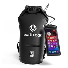 Black Waterproof Dry Bag with Zippered Pocket – 30L – Waterproof Bag