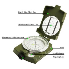 Compass, Hiking Compass for Survival with Lensatic – Water-Resistant Navy