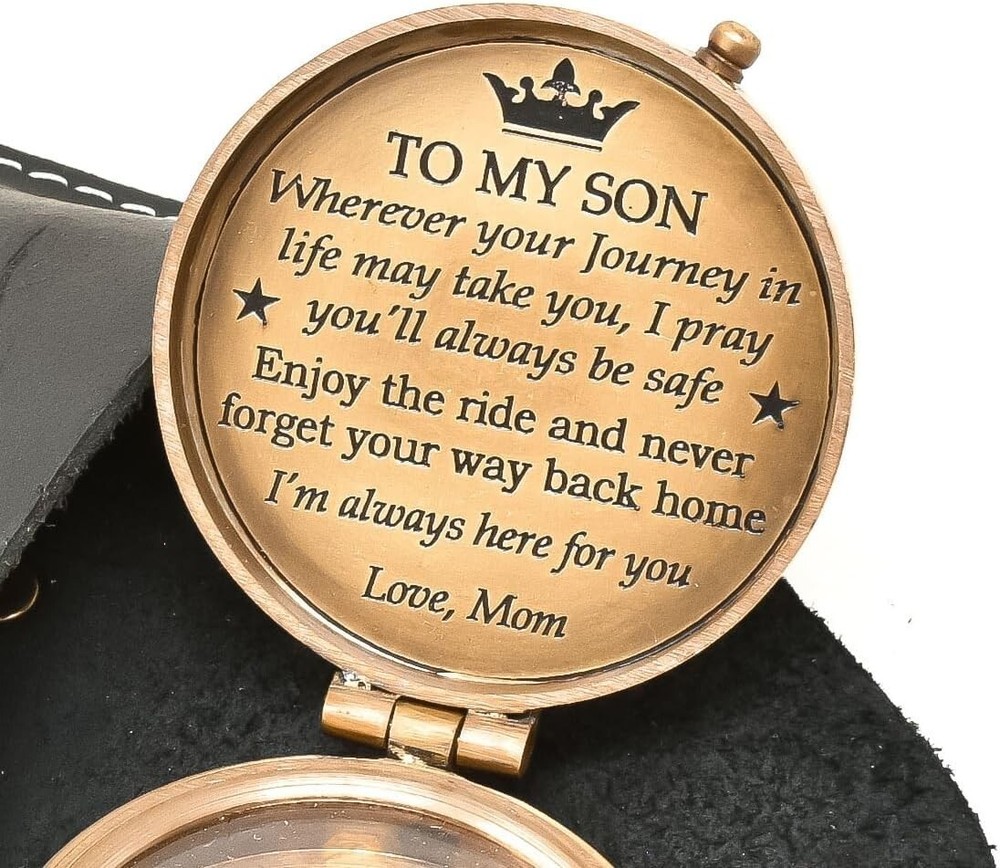 Engravable Brass Compass Nautical Antique Vintage Pocket Gift 2″ With Case