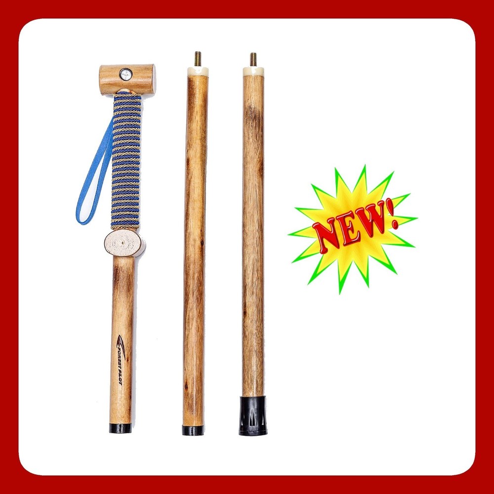 Forest Pilot 48in Detachable Hardwood Walking Stick Hiking Pole W Compass New