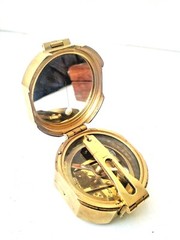 Brass Brunton Compass with wood box nautical magnetic compasses gift maritime