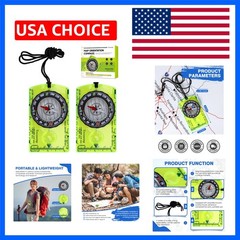 Outdoor Compass with Adjustable Declination, Magnifier, Ruler, Scale, Multifu…