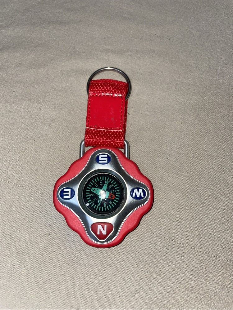 Key Chain Map Scale Compass Pocket Outdoor Hiking Guider Survival Navigation