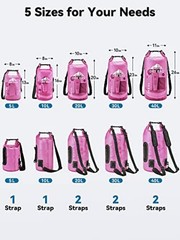 Waterproof Dry Bag for Men & Women – 5L/10L/20L//40L Roll Top – Rose Red
