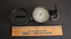 Engineer Lensatic Compass Black Plastic Hiking Backpacking Display