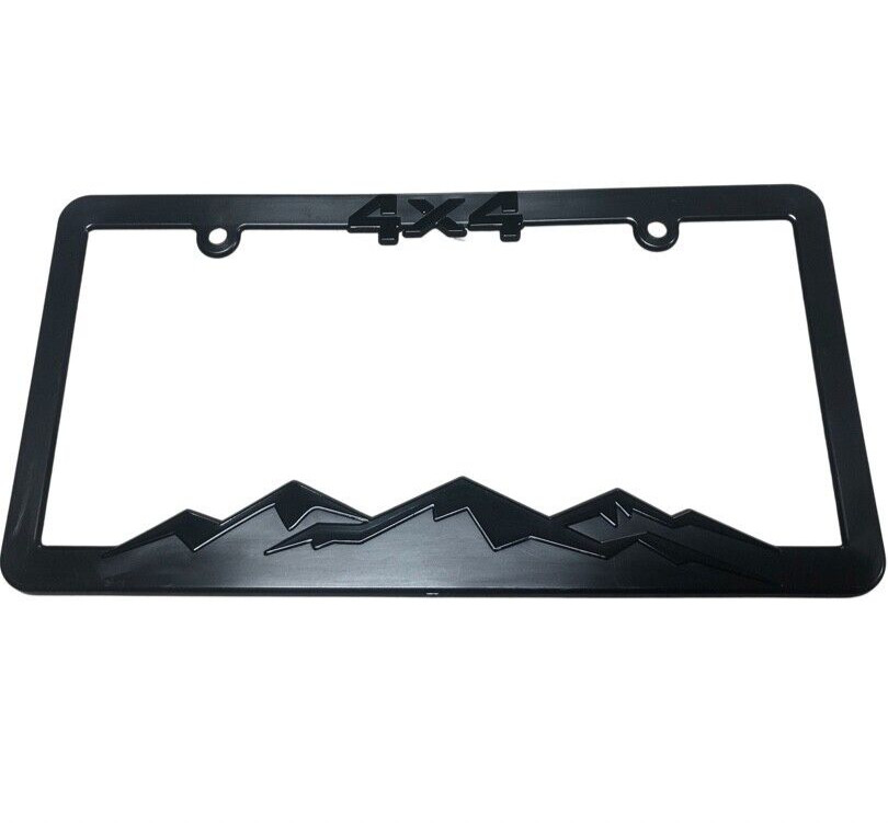 4X4 Plastic-Black on Black License Plate Frame Fits Chevrolet-Jeep-Ford-Toyota