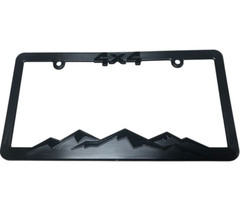 4X4 Plastic-Black on Black License Plate Frame Fits Chevrolet-Jeep-Ford-Toyota