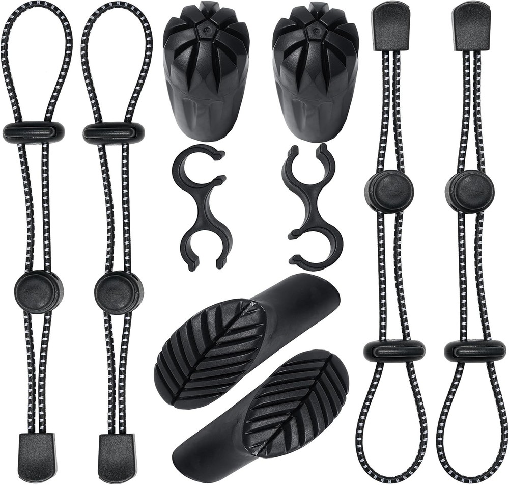 4Pcs Backpack Hiking Stick Holder Straps, Elastic Lanyard Rope for Trekking