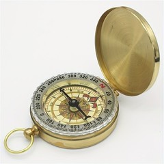 1pc Copper Survival Compass – Glow-in-Dark, Water-Resistant, Camping/Hiking Tool