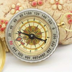 Antique Style Brass Compass with Luminous Dial, Perfect for Camping & Survival
