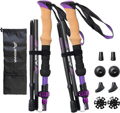Carbon Fiber Trekking Poles Collapsible Hiking Poles Lightweight Walking Sticks