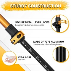 TheFitLife Trekking Poles – Lightweight 7075 Aluminum Hiking Sticks Silver