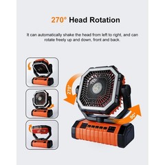 Portable USB Rechargeable Fan Light with Remote for Camping For Fishing Use