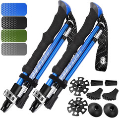 Premium Foldable Hiking Poles by USA Brand – Adjustable, Lightweight Trekking Po