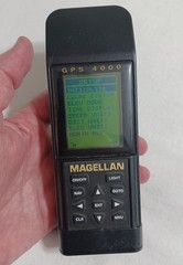 MAGELLAN GPS 4000 Handheld Satellite Navigator, Case, Powers On Needs 4AA Bats