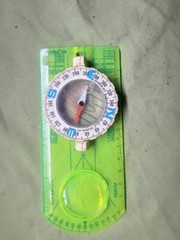 Vintage Brunton Sportsman’s Compass Lime Green Plastic and Made in the USA