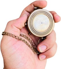 Engravable Brass Compass Nautical Antique Vintage Pocket Gift 2″ With Case