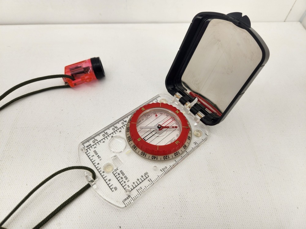 Orienteering Compass With Cover And Mirror Camping Hiking Survival Marching