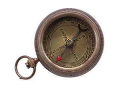 Joshua 19 Engraved Brass Compass, Be Strong and Courageous Christian Gift