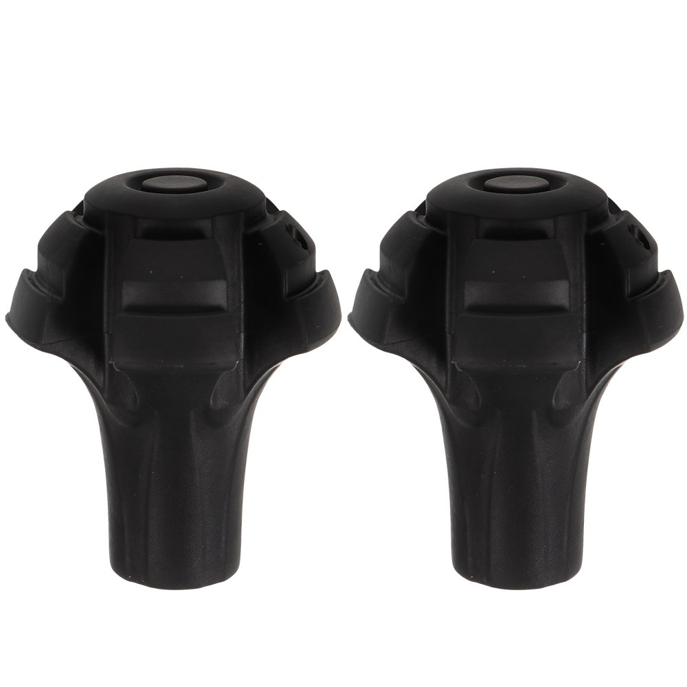 2 Pcs Plastic Trekking Pole Tips Replacement Hiking Poles Feet Accessories Black