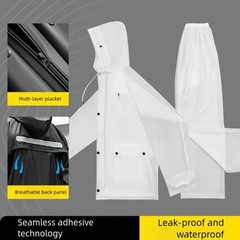 Outdoor Sports PVC Rain Suit Double Hood Design Dual Pockets Large Size Range