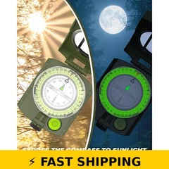 Sportneer Military Lensatic Compass – Waterproof, Shockproof, Army Green