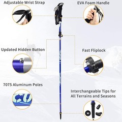 Trekking Poles Collapsible Hiking Poles – 2 Pack Aluminum Alloy 7075 Trekking St
