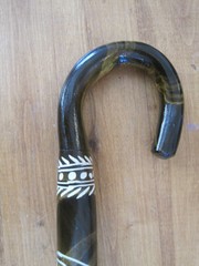 Hand Carved Handpainted Natural lt. weight Wood Cane Horse, eagle, turtle tip
