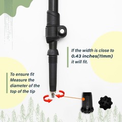 Black Trekking Pole Tips Replacement Hiking Walking Stick Tips Poles Rubber
