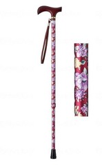 Welfan Yume Life Adjustable Pattern Cane (Slim Type) – Floral Wine