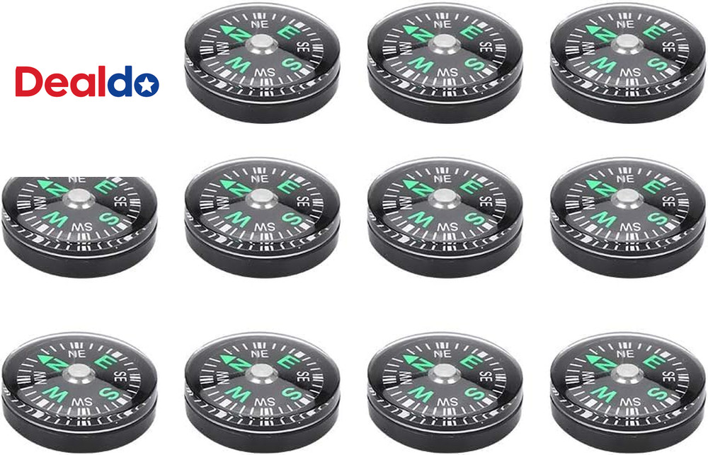 Pocket Compass, 20Mm 12Pcs Mini Pocket Oil Filled Compass for Hiking Camping Out