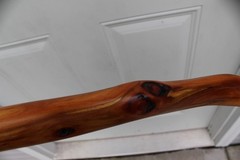 Custom Made Diamond Willow Walking Hiking Stick with Carved Antler Morel Topper