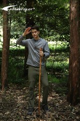 Handcrafted 55 Inch Nature Wood Hiking Stick with Comfortable Hand Strap