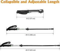 Lightweight Collapsible Trekking Pole Adjustable 13″ to 53″ 2 Pack