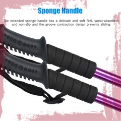 2PC Anti-Shock Hiking Trekking Poles Adjustable Nordic Walking Sticks Alpenstock