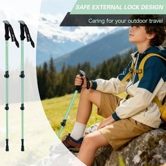 Lightweight Aluminum Adjustable Hiking Trekking Poles for Kids, 2 Pack