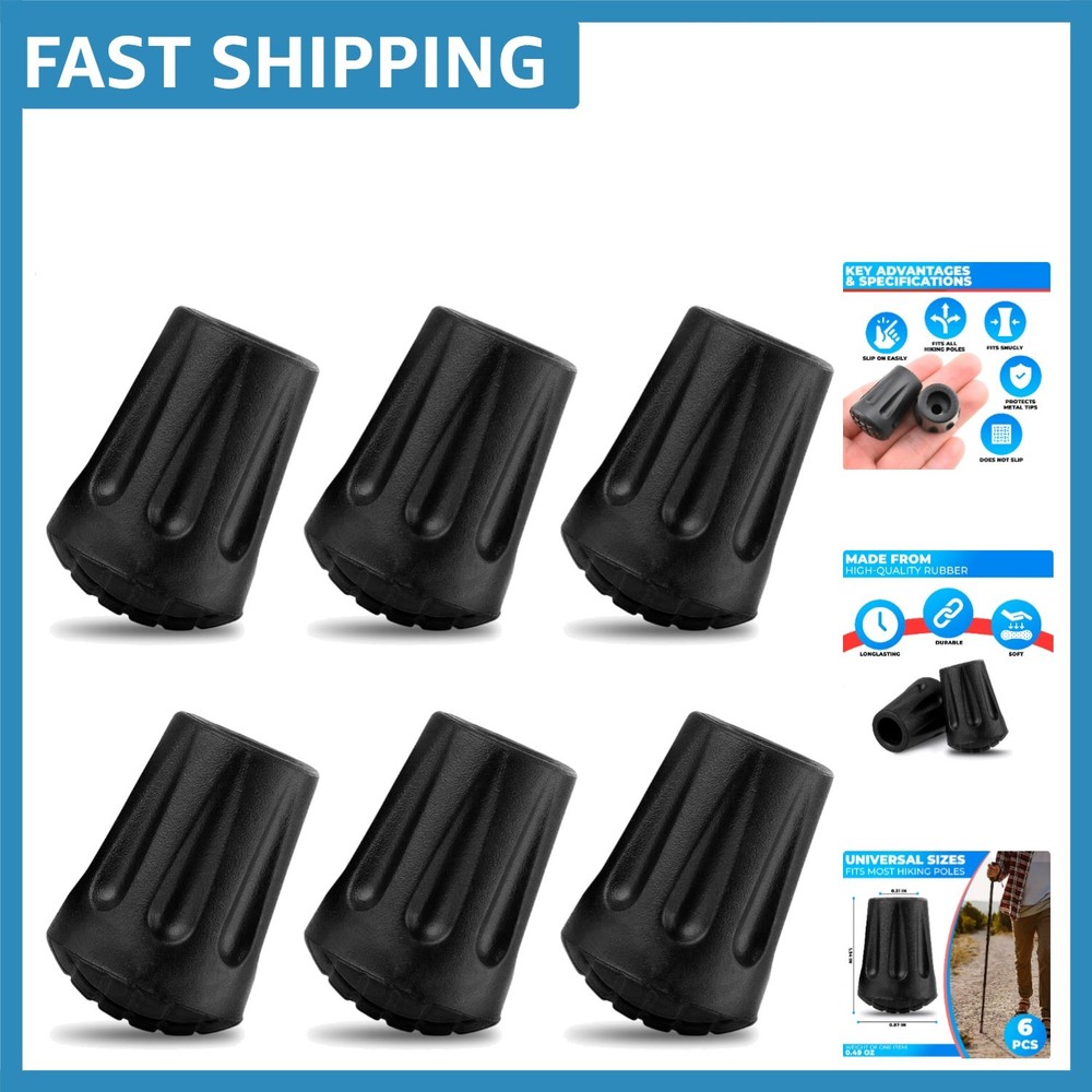 Lightweight 6 Pcs Replacement Tips for Hiking Poles – Enhance Your Trekking Gear