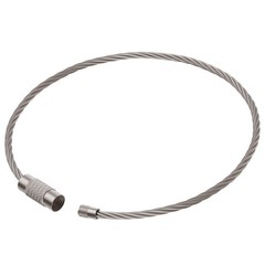 Pawfly 6 Inch Wire Keychain Cable Large Stainless Steel Key 10 Pack, Silver