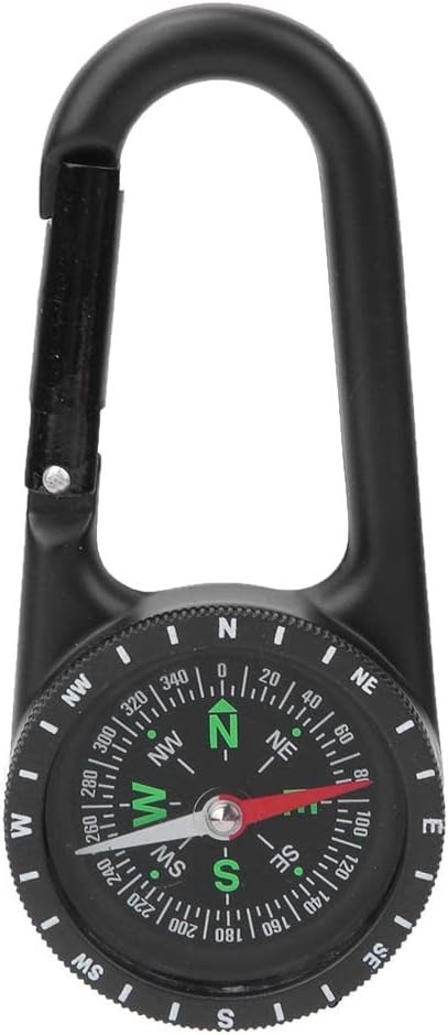 Carabiner Clip On Compass – Mini Zinc Alloy Portable Carabiner Compass with Grad