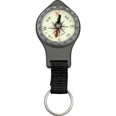 Explorer Compass Antiqued-Imitation Face Nylon Lanyard Keyring Black Casing