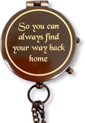 So You can Antique Brass Compass with Stamp Leather Case 2 Inches Engraved Quote