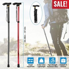 New Adjustable Aluminum Walking Cane, Folding Hiking Stick, Anti-Slip