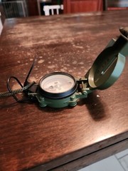 Cammenga CG27 Lensatic Compass – Green with case, neck lace and a belt clap