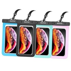 4 Pack Waterproof Phone Pouch – Universal Water Proof Black+Blue+Green+Pink